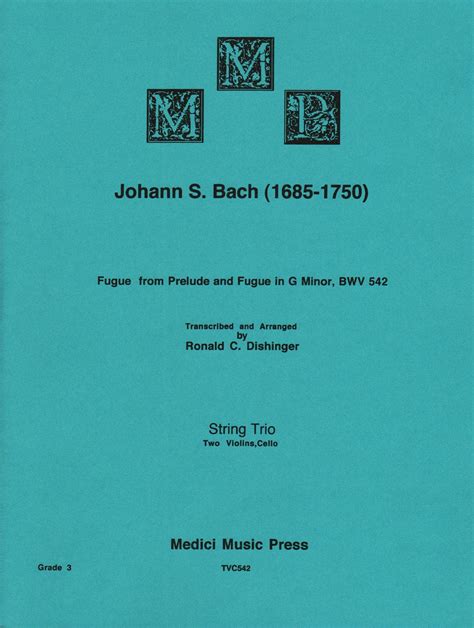 Bach, J.S. - Fugue from Prelude and Fugue (BWV 542) - for Two Violins