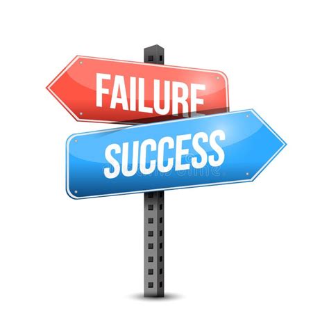 Failure Versus Success Road Sign Illustration Stock Illustration