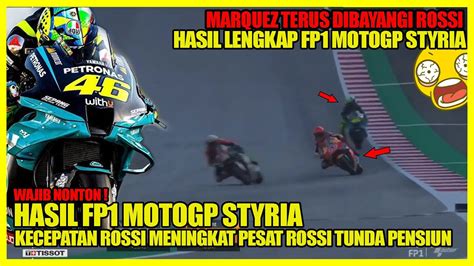 HASIL FP1 MOTOGP STYRIA ANEH KECEPATAN ROSSI MENINGKAT PESAT JELANG