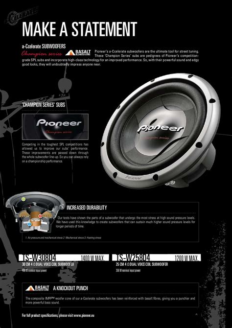 Pioneer Ts W D Champion Series Pro Subwoofer With Off