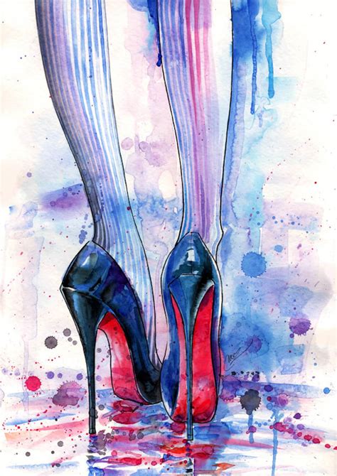 High Heels in the Rain Archival Art Print Watercolor Fashion - Etsy Canada