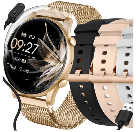 SMARTWATCH ZEGAREK DAMSKI POLSKIE MENU ROZMOWY ZDROWIE SPORT AMOLED 4