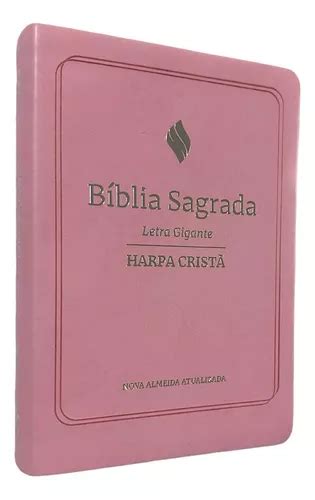 Bíblia Sagrada Naa Letra Gigante Harpa Cristã Capa Luxo Rosa