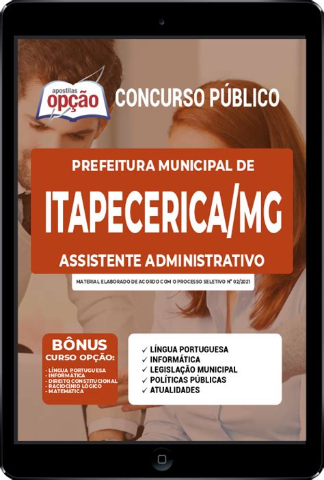 Apostila Prefeitura De Itapecerica MG Em PDF Assistente Administrativo