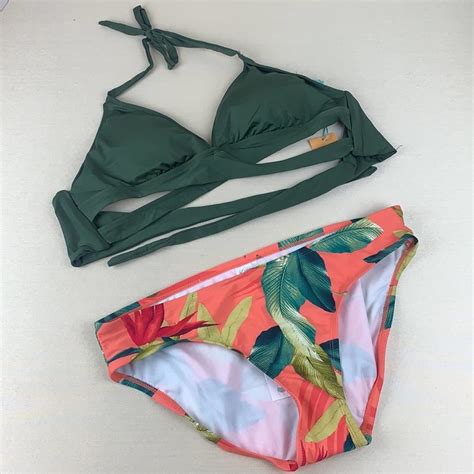 Kona Sol Tropical Bikini Wrap Around Top And Bikini B Gem