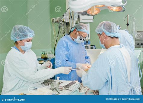 Surgeons Team At Cardiac Surgery Operation Stock Image Image Of