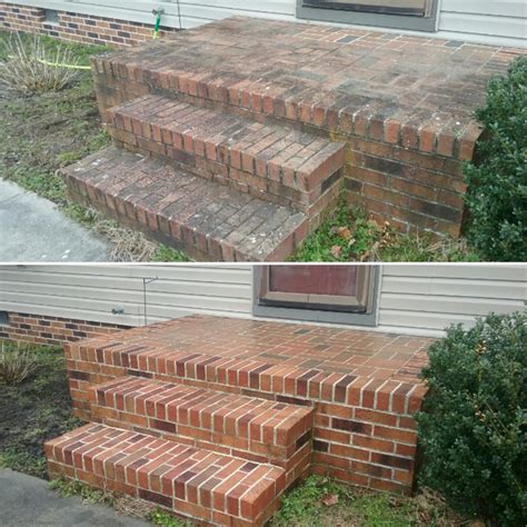 Surface Cleaning Front Steps Brick 2 Reflections Exterior Services