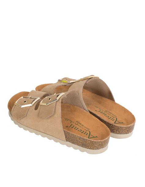 Sandalias Bio Beige Hebillas Doradas Pera Limonera