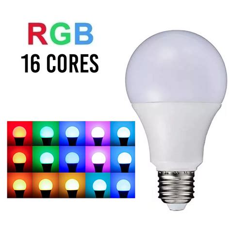 Lampada Led Bulbo Cores Rgb W Colorida Controle Remoto Luzes