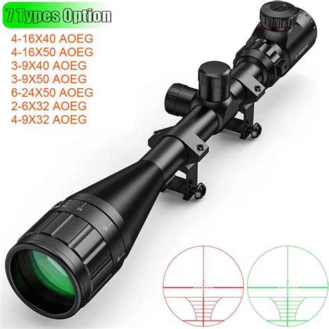 Mira óptica AOEG para Rifle de caza mira de Rifle iluminada en rojo