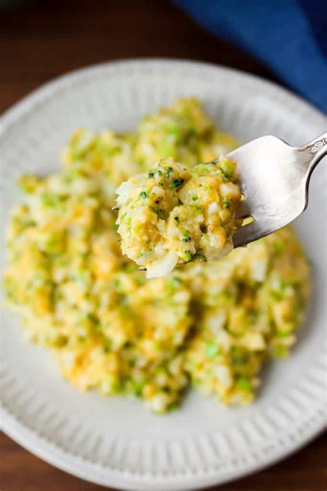 Cheesy Broccoli Cauliflower Rice - Delicious Little Bites