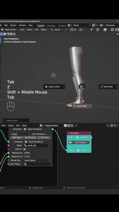 Blender Rigging Nodes Free Addon Demo Blender Rigging Addon Youtube