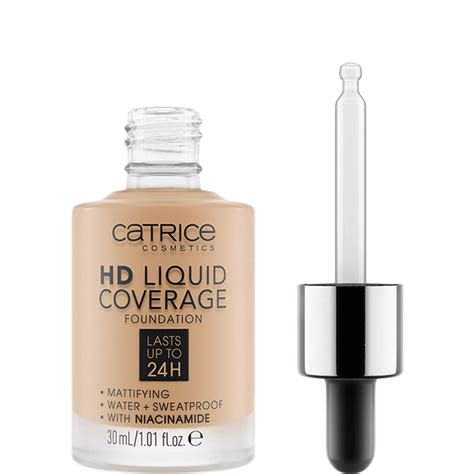 Стойкий Тональный крем CATRICE HD Liquid Coverage Foundation для лица Nude Beige Бежевый