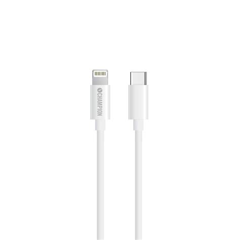 USB C Til Lightning Kabel 1m MFi Hvid Champion 179 DKK