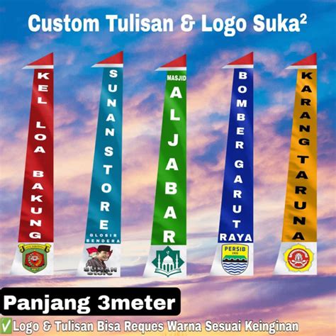 Jual Umbul Umbul Custom Desain Tulisan Logo Premium Shopee Indonesia