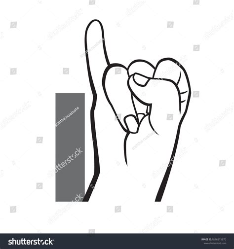 Hand Sign Language Alphabet Letter Vector Stock Vector Royalty Free