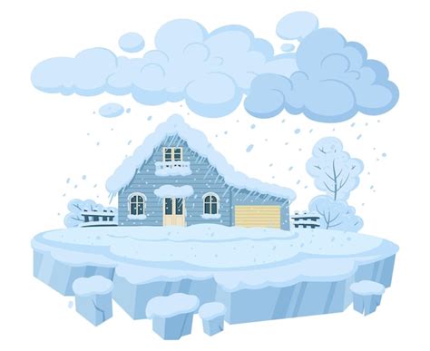 Premium Vector | Cartoon snow storm blizzard natural disaster Strong ...