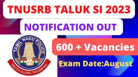 Tnusrb Si Notification Open Dept Official Notification Out