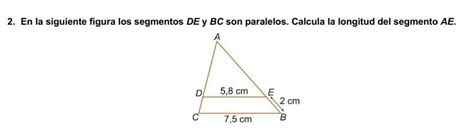 En La Siguiente Figura Los Segmentos De Y Bc Son Paralelos Calcula La