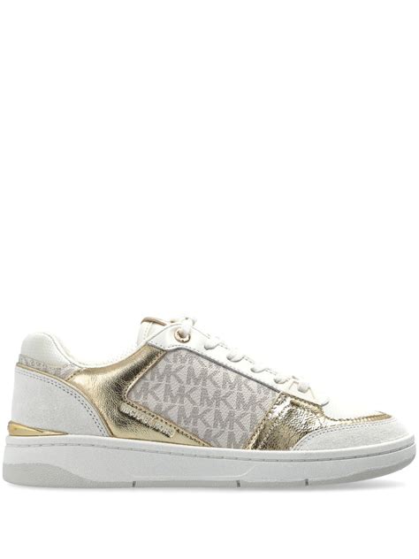 Michael Michael Kors Metallic Leather Sneakers White FARFETCH