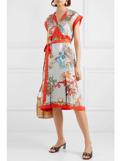 Gucci Printed Silk Twill Dress Net A Porter Com