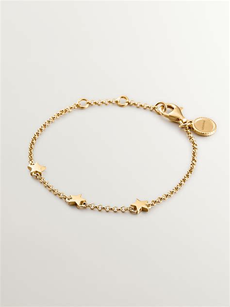 Pulseras de plata bañadas en oro amarillo Joyas Aristocrazy