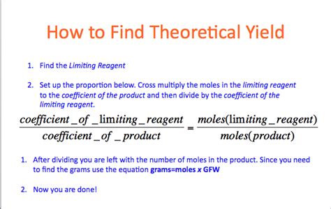 Theoretical Yield - Lyons Rawr For Chemistry: Finding The Limiting Reagent