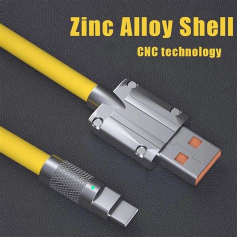 120w Super Fast Charging Cable Metal Zinc Alloy Liquid Silicone Micro ...