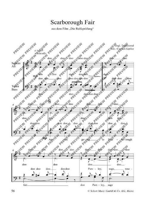 Scarborough Fair Sheet Music For Mixed Choir Sheet Music Now