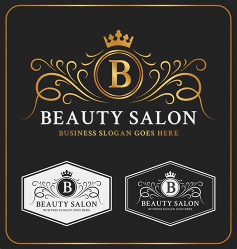 Beauty Salon Heraldic Crest Logo Template Design Stock Image Everypixel