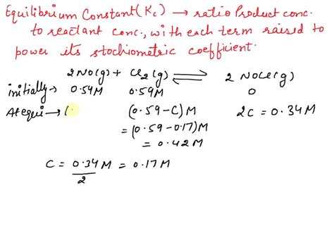 Solved Consider The Reaction Between No And Cl To Form Nocl No G