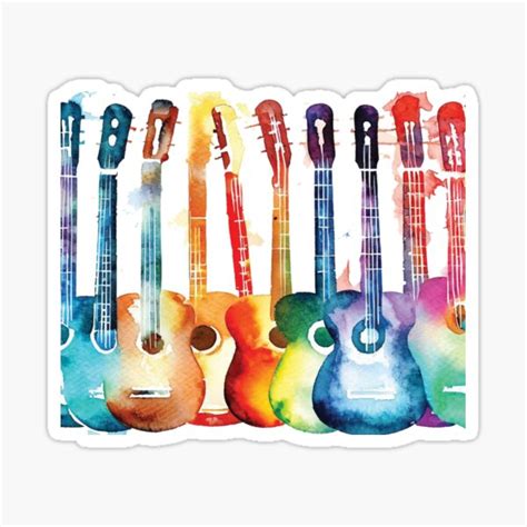 Guitars Sticker For Sale By Skipandskop Redbubble