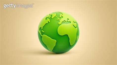 Cartoon Planet Earth 3d Vector Icon On Light Brown Background