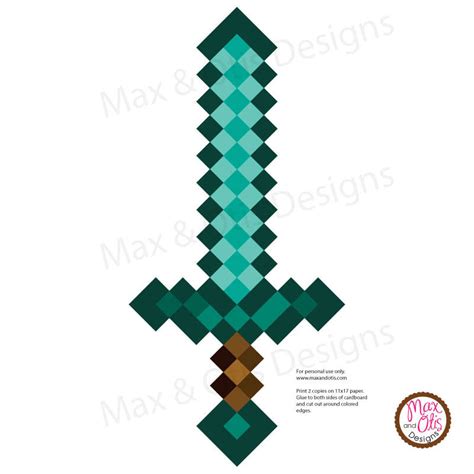 Minecraft Diamond Sword Printable – Max & Otis Designs