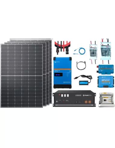 Kit Solaire 48V 2000W 3kVA Onduleur GX Pylontech Batterie Solaire