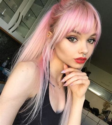 Colorful Hair Hair Styles Light Pink Hair Hairstyles With Bangs