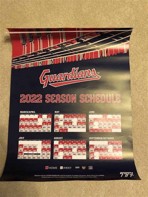 Free Printable Cleveland Guardians Schedule