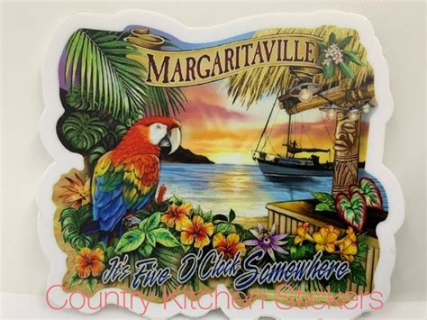 It S Five O Clock Somewhere Jimmy Buffett Margaritaville Sticker