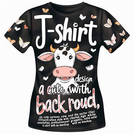 Adorable Cow Cartoon Tshirt For Women Just A Girl Who Loves Cows Cute