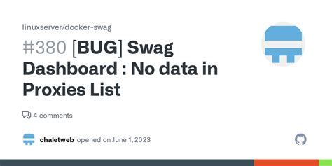 [BUG] Swag Dashboard : No data in Proxies List · Issue #380 ...