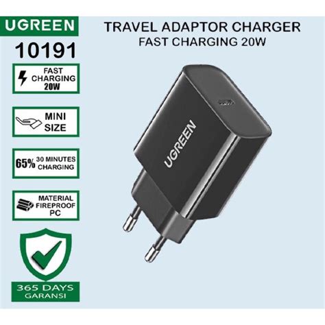 Jual ADAPTOR UGREEN 20W PD TYPE C ADAPTOR CHARGER OUTPUT TYPE C 20