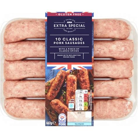 ASDA Extra Special 10 Triple Chilli Pork Sausages 667g Compare