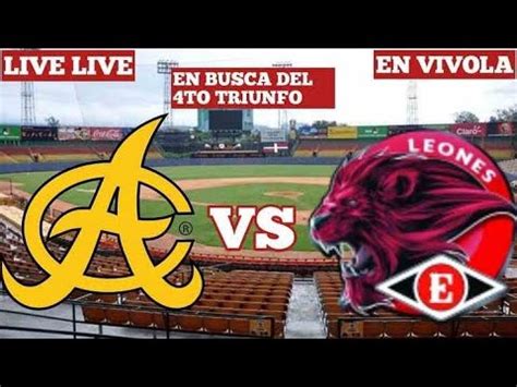 EN VIVO AGUILAS CIBAEÑAS VS LEONES DEL ESCOGIDO LIDOM YouTube