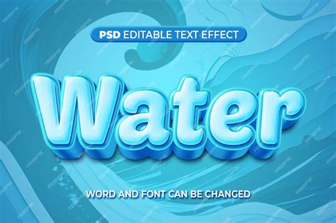 Premium Psd Water Text Effect 3d Psd