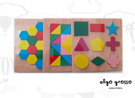 PUZZLE MADERA ENCASTRE CON FIGURAS GEOMETRICAS Art 58080 Algo Grosso