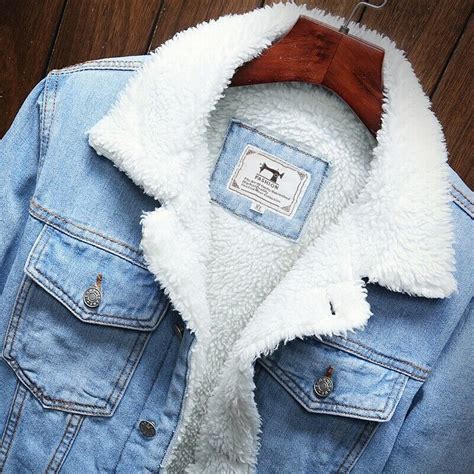 Men Winter Jean Jacket Outerwear Warm Denim Coats Wool Liner Thicker