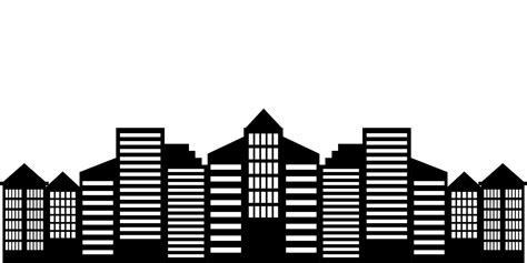 City landscape silhouette vector. City buildings flat illustration ...