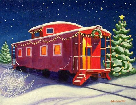 Christmas Caboose Painting By Ruth Soller