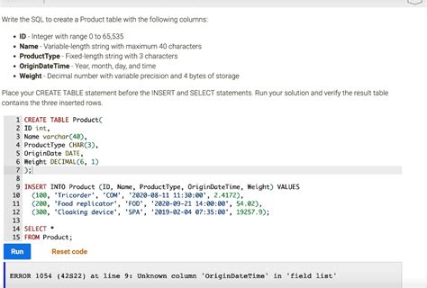 Solved Please Help With The Error Code Thank You Write The Sql To