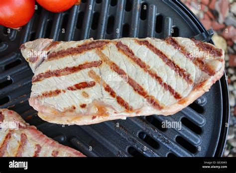 Steak On A Barbeque Stock Photo Alamy